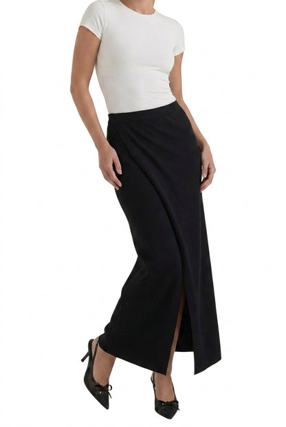 Mujer Falda de Diseño Cruzado con Abertura Frontal y Talle Alto-Skirt for women-Casaluzia