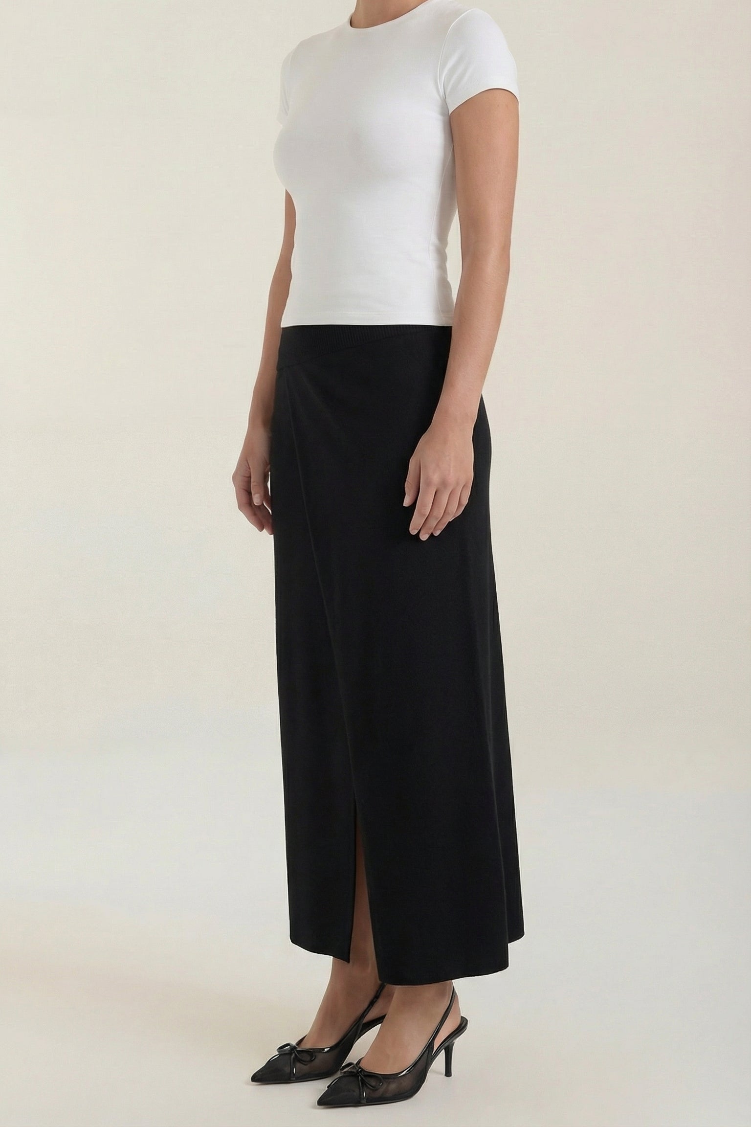 Mujer Falda de Diseño Cruzado con Abertura Frontal y Talle Alto-Skirt for women-Casaluzia