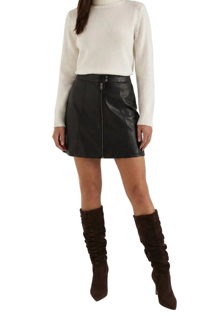 Mujer, Falda de largo mini con talle alto y cremallera frontal-Skirt for women-Casaluzia