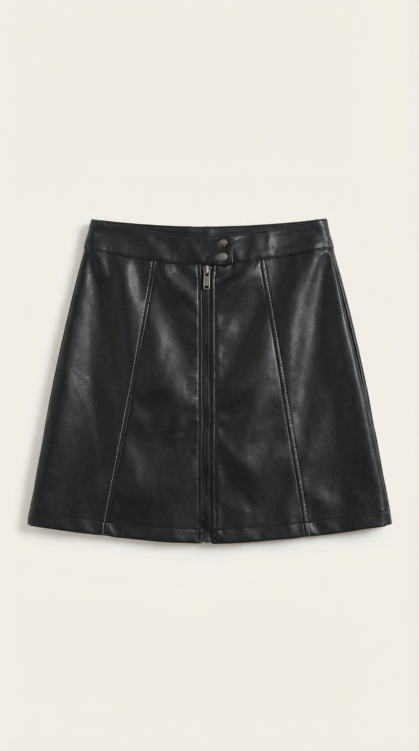Mujer, Falda de largo mini con talle alto y cremallera frontal-Skirt for women-Casaluzia