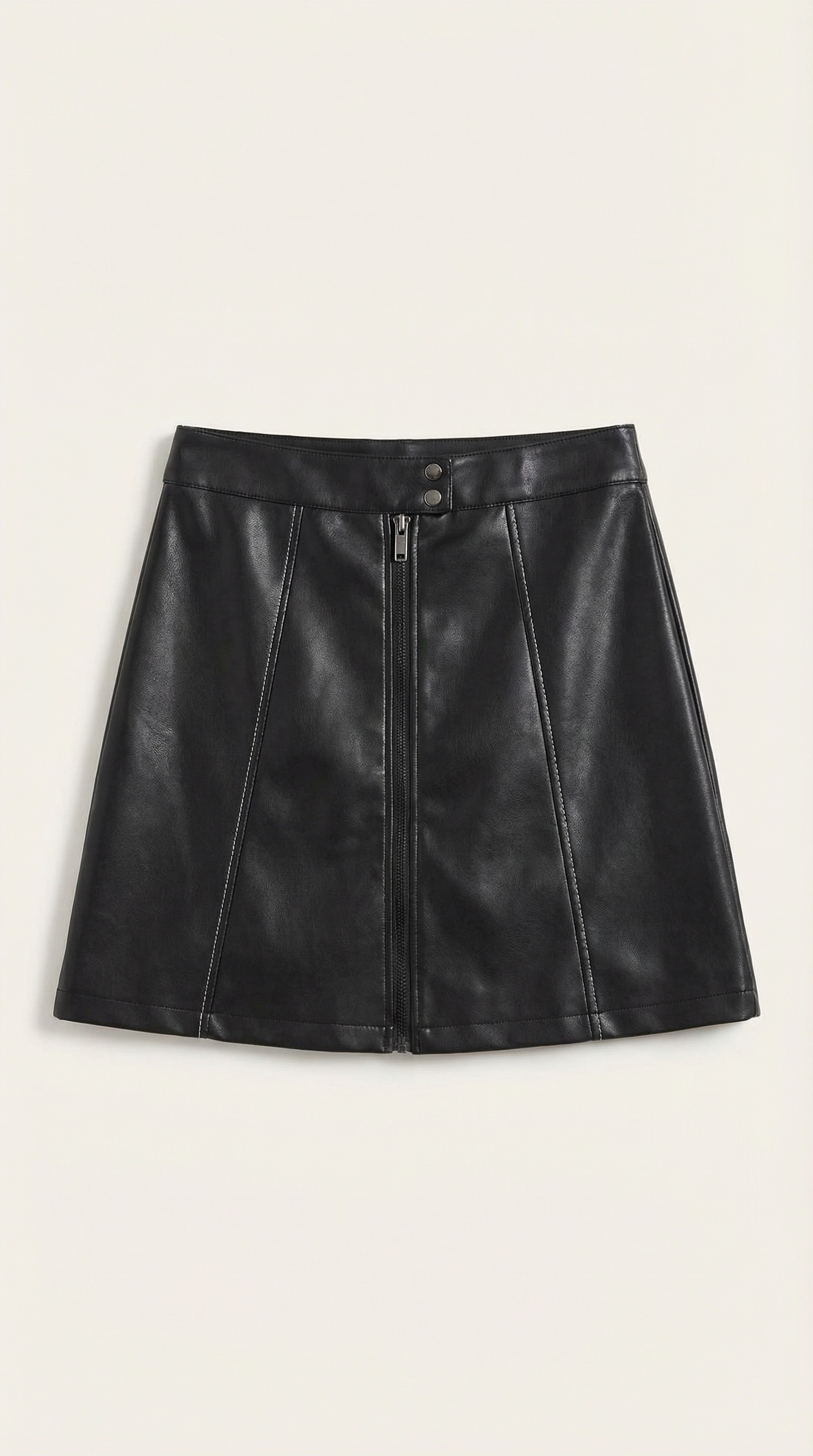 Mujer, Falda de largo mini con talle alto y cremallera frontal-Skirt for women-Casaluzia