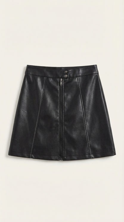Mujer, Falda de largo mini con talle alto y cremallera frontal-Skirt for women-Casaluzia