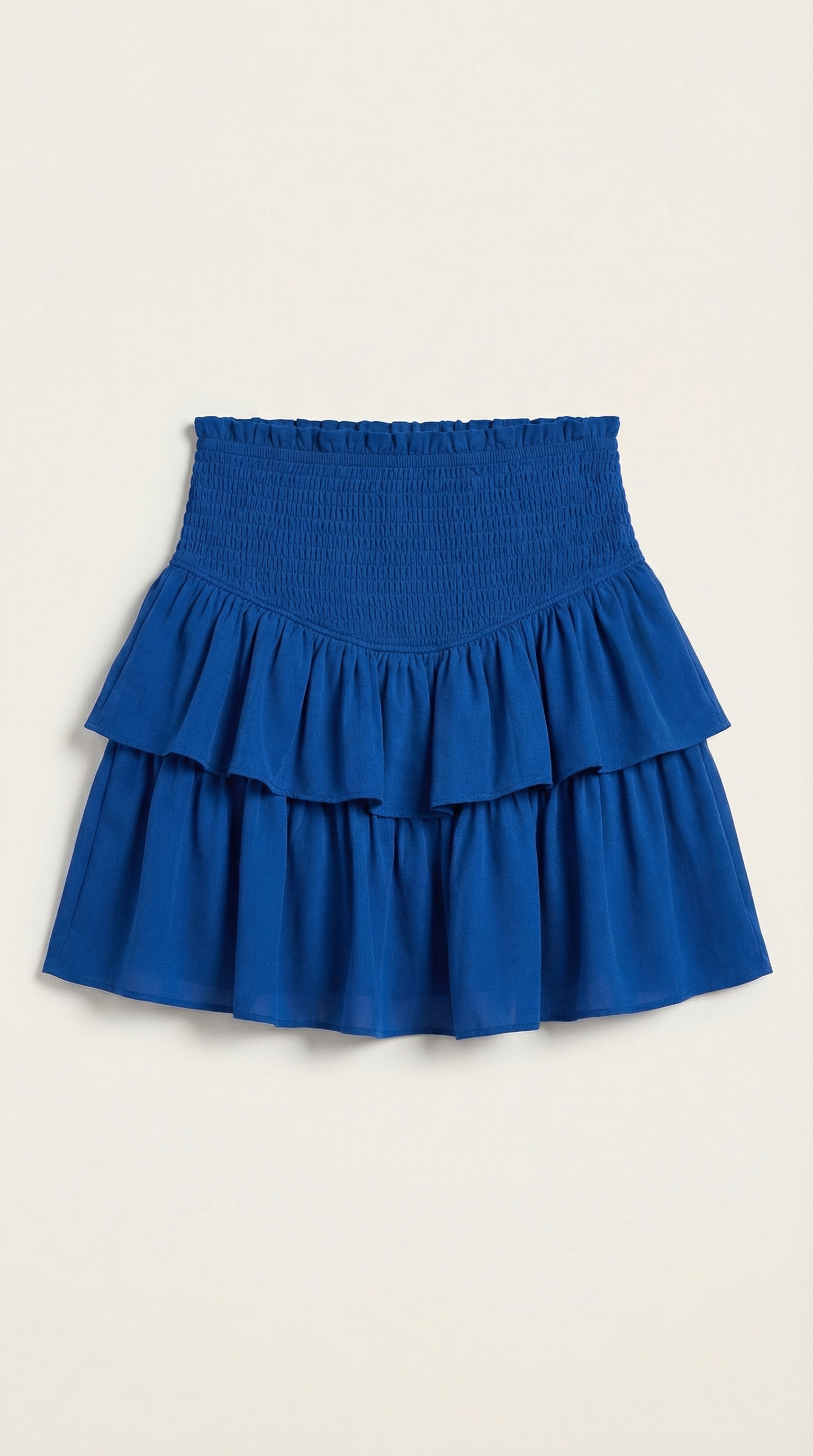 Mujer, Falda de talle alto con cinturilla fruncida y volantes-Skirt for women-Casaluzia