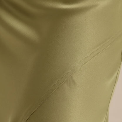 Mujer Falda Larga de Cintura Alta con Corte al Bies-Skirt for women-Casaluzia