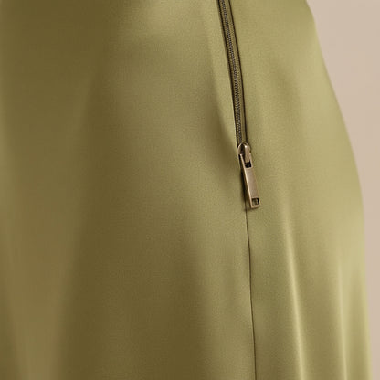 Mujer Falda Larga de Cintura Alta con Corte al Bies-Skirt for women-Casaluzia