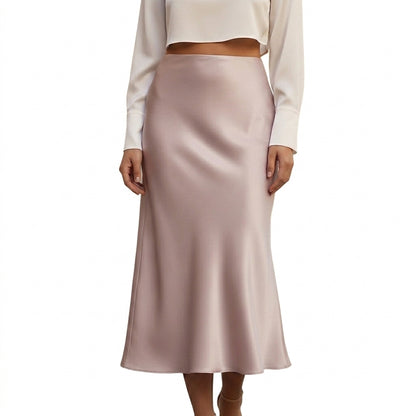 Mujer Falda Larga de Cintura Alta con Corte al Bies-Skirt for women-Casaluzia
