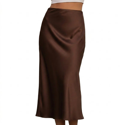 Mujer Falda Larga de Cintura Alta con Corte al Bies-Skirt for women-Casaluzia