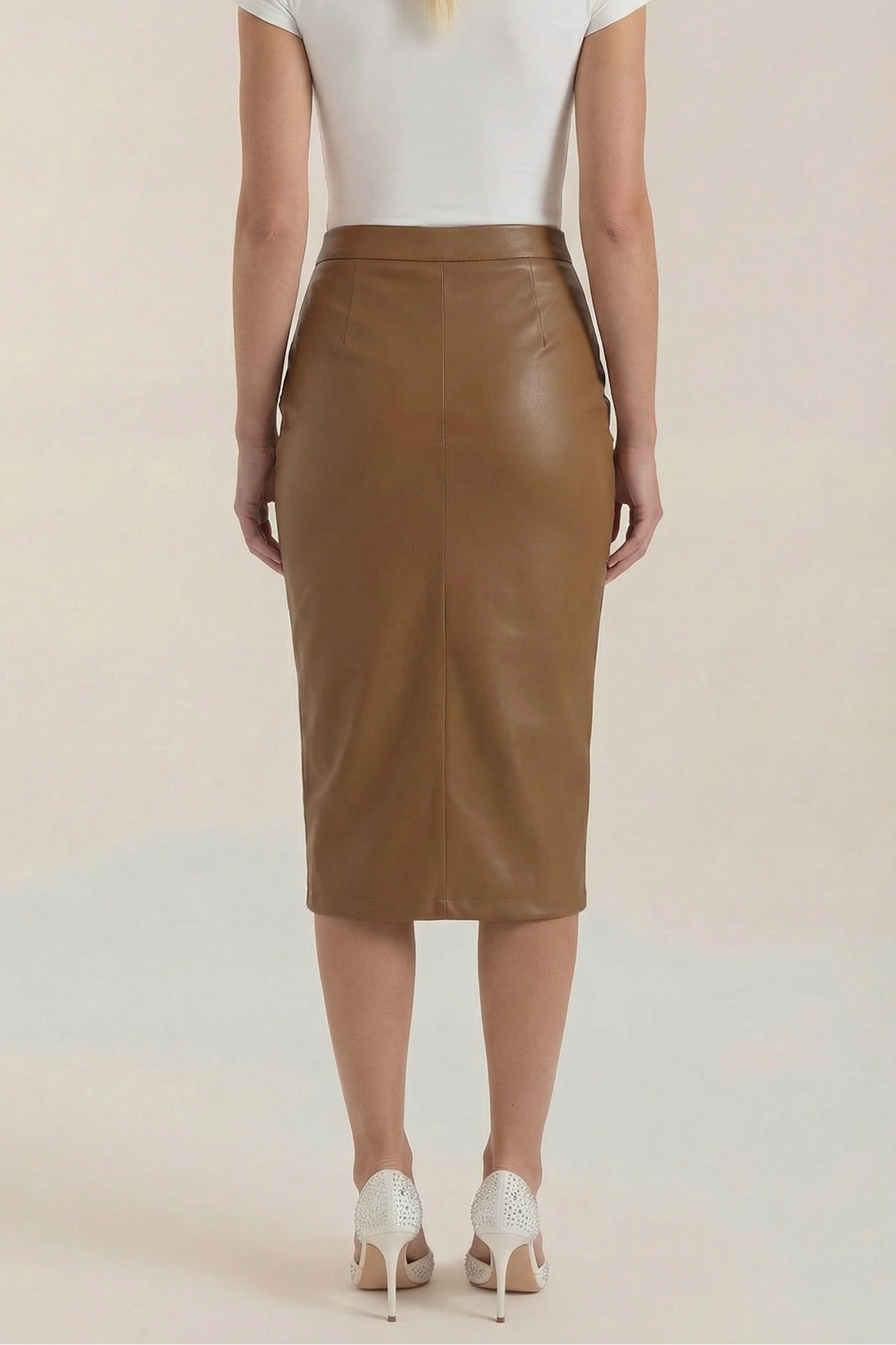 Mujer Falda midi con diseño drapeado y abertura frontal-Skirt for women-Casaluzia