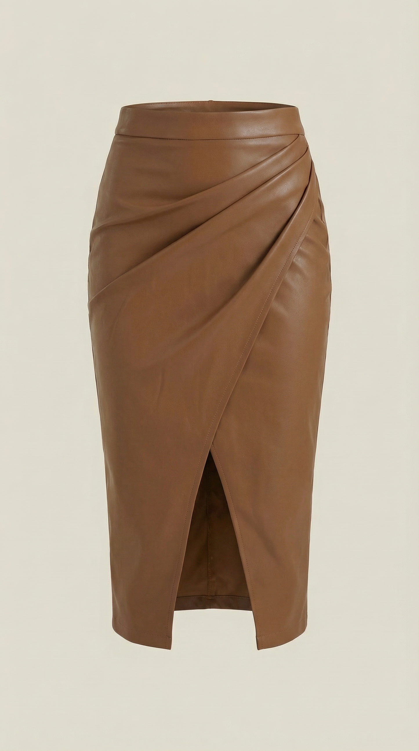 Mujer Falda midi con diseño drapeado y abertura frontal-Skirt for women-Casaluzia