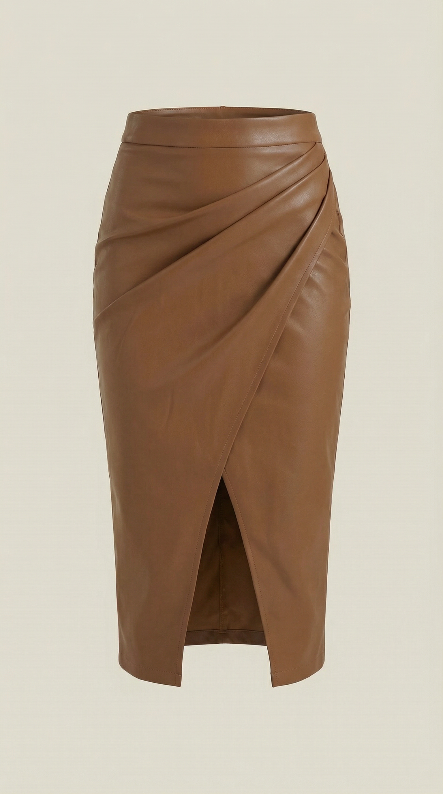 Mujer Falda midi con diseño drapeado y abertura frontal-Skirt for women-Casaluzia