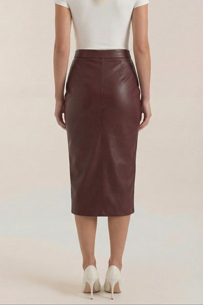 Mujer Falda midi con diseño drapeado y abertura frontal-Skirt for women-Casaluzia