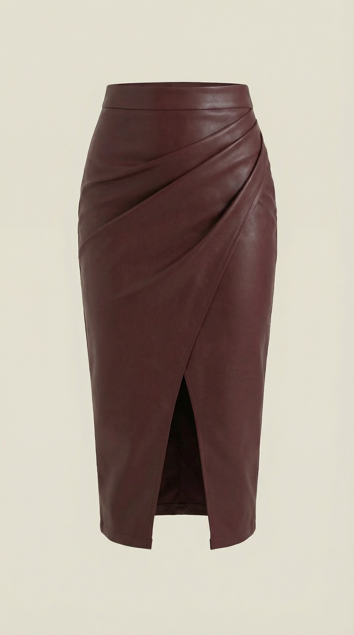 Mujer Falda midi con diseño drapeado y abertura frontal-Skirt for women-Casaluzia
