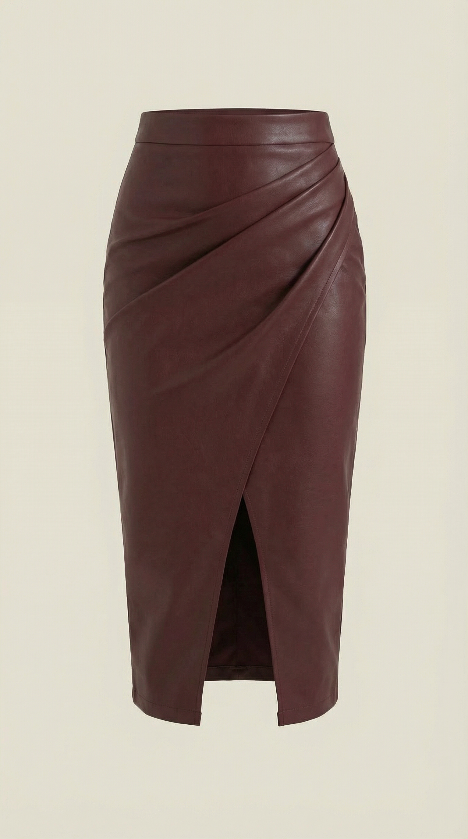 Mujer Falda midi con diseño drapeado y abertura frontal-Skirt for women-Casaluzia
