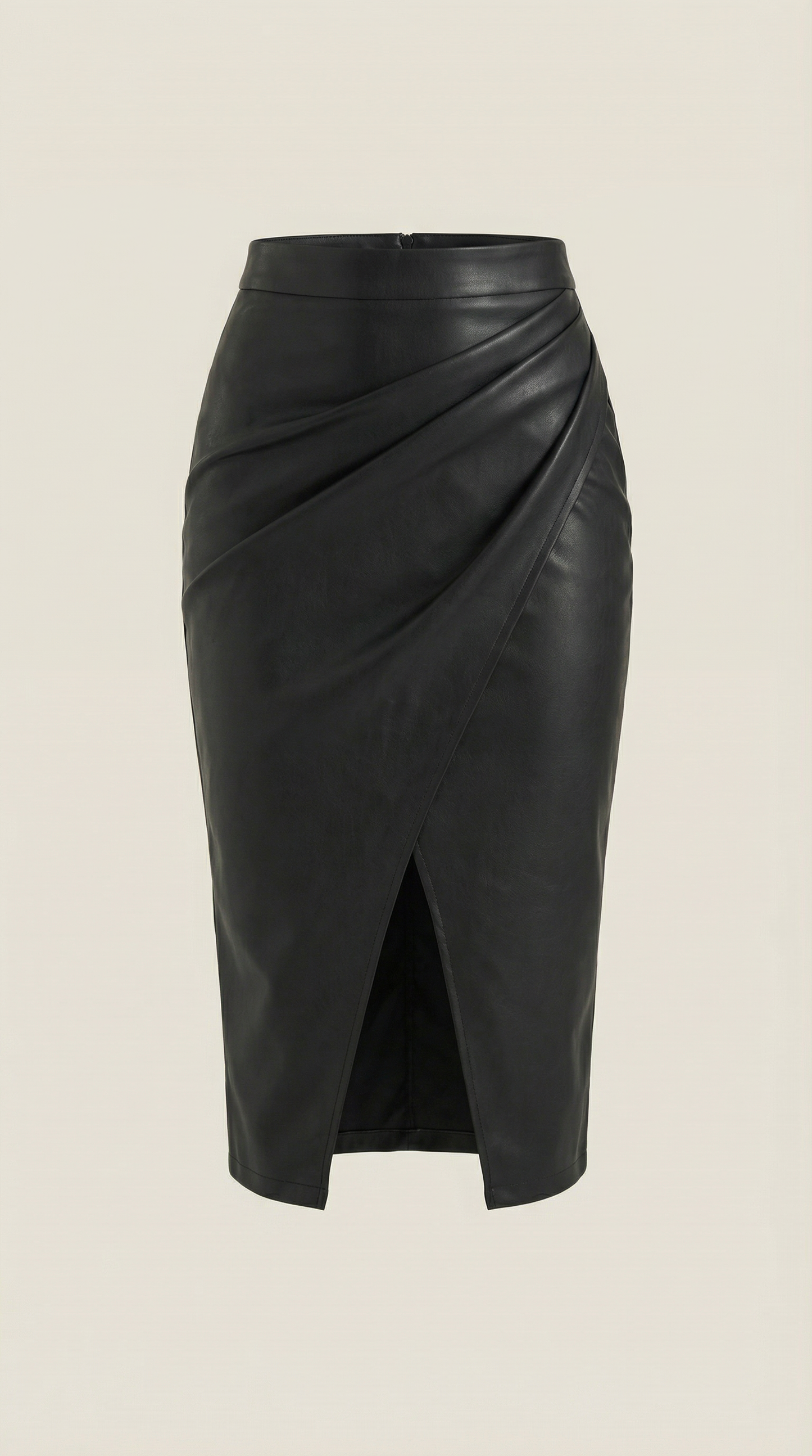 Mujer Falda midi con diseño drapeado y abertura frontal-Skirt for women-Casaluzia