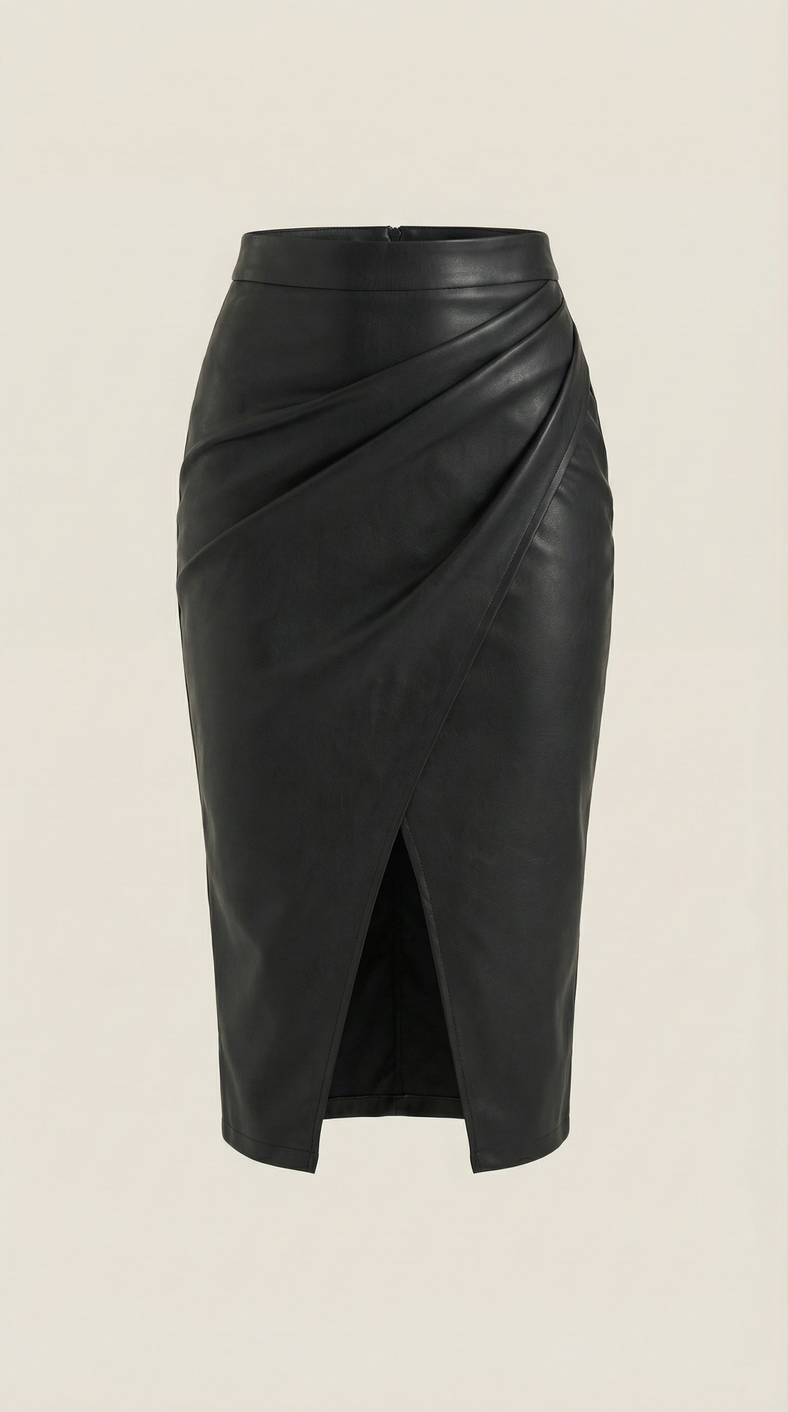 Mujer Falda midi con diseño drapeado y abertura frontal-Skirt for women-Casaluzia