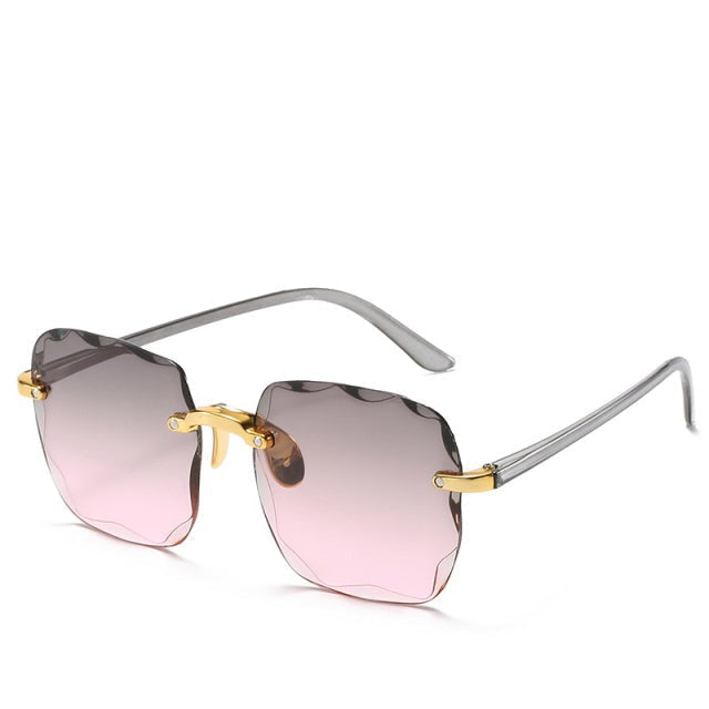 Mujer Gafas de sol rectangulares sin montura con patillas rectas-Glasses for women-Casaluzia