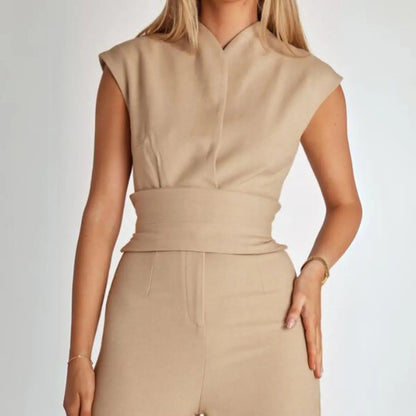 Mujer Mono Sin Mangas de Pierna Ancha-Jumpsuits for women-Casaluzia