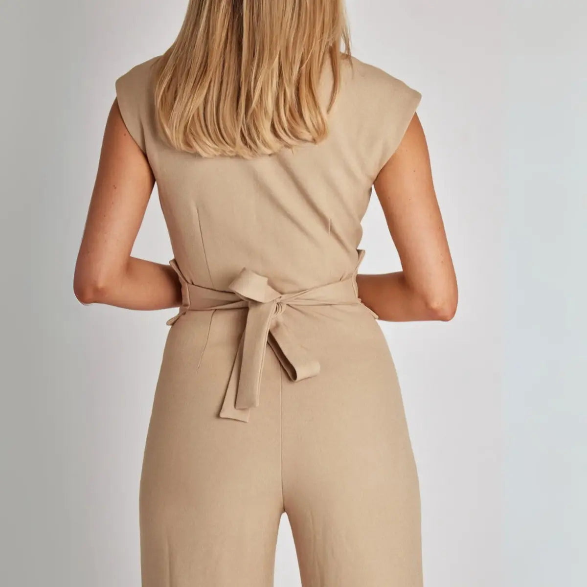 Mujer Mono Sin Mangas de Pierna Ancha-Jumpsuits for women-Casaluzia