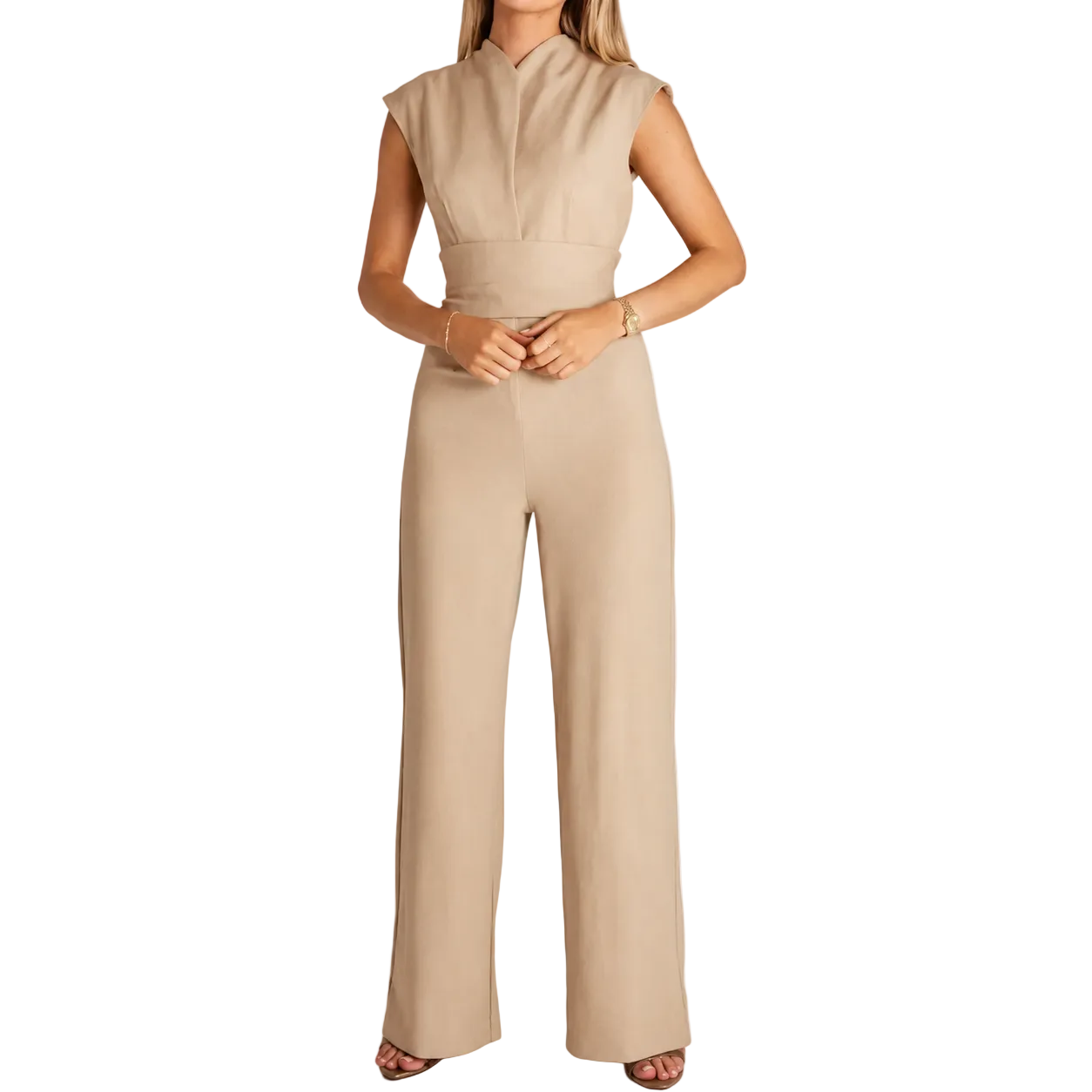 Mujer Mono Sin Mangas de Pierna Ancha-Jumpsuits for women-Casaluzia