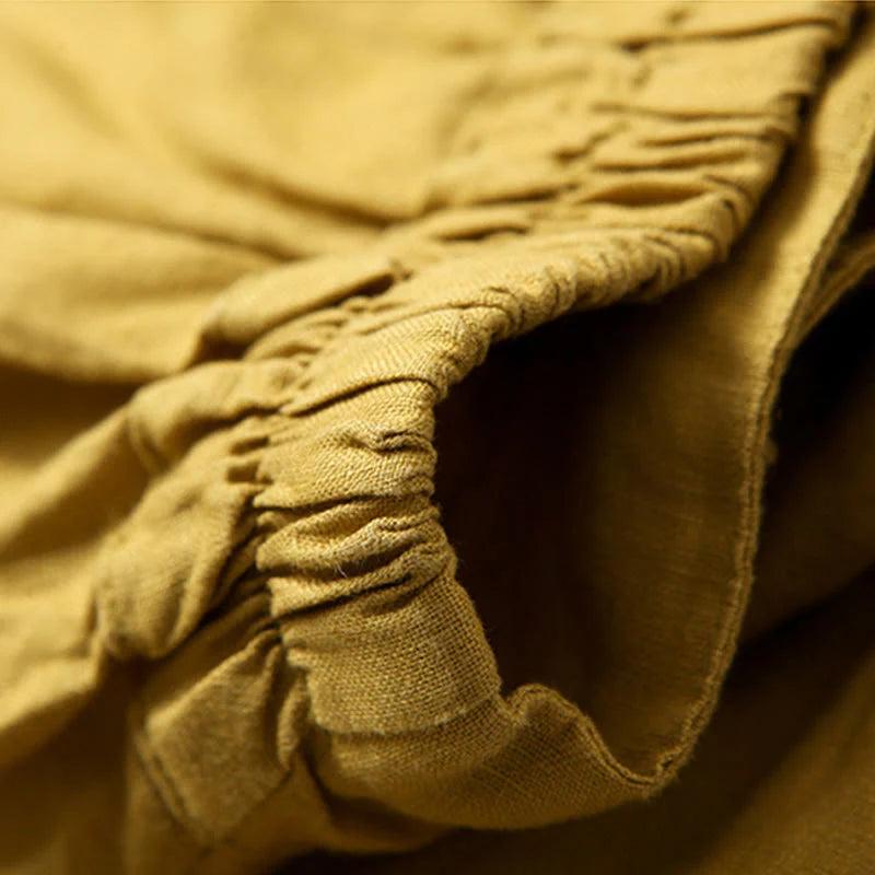 Mujer Pantalón de Pierna Ancha con Cintura Elástica y Pliegues Frontales-Pants for women-Casaluzia