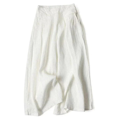 Mujer Pantalón de Pierna Ancha con Cintura Elástica y Pliegues Frontales-Pants for women-Casaluzia