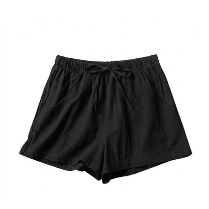 Mujer Pantalones cortos con cintura elástica y cordón ajustable-Shorts for women-Casaluzia