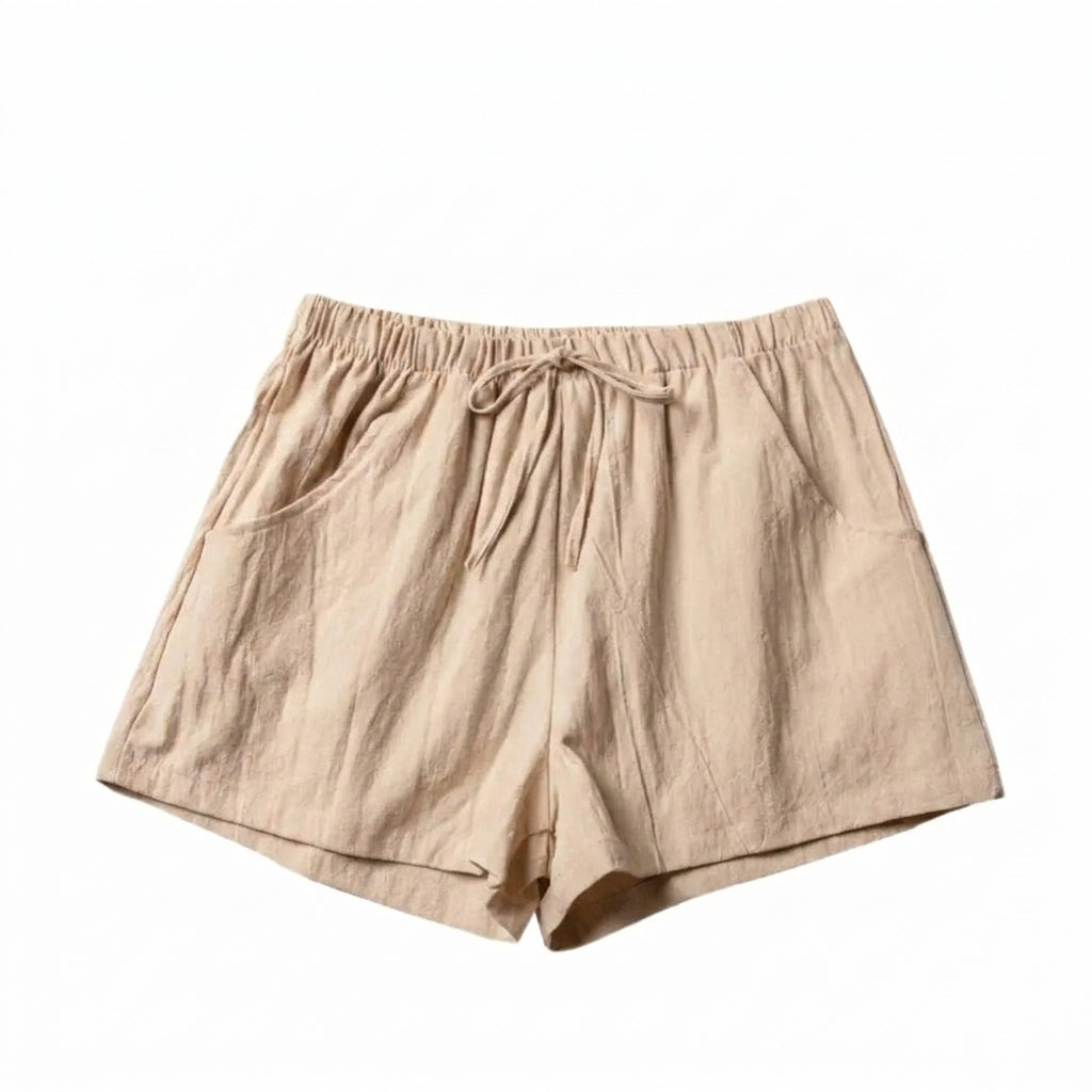 Mujer Pantalones cortos con cintura elástica y cordón ajustable-Shorts for women-Casaluzia