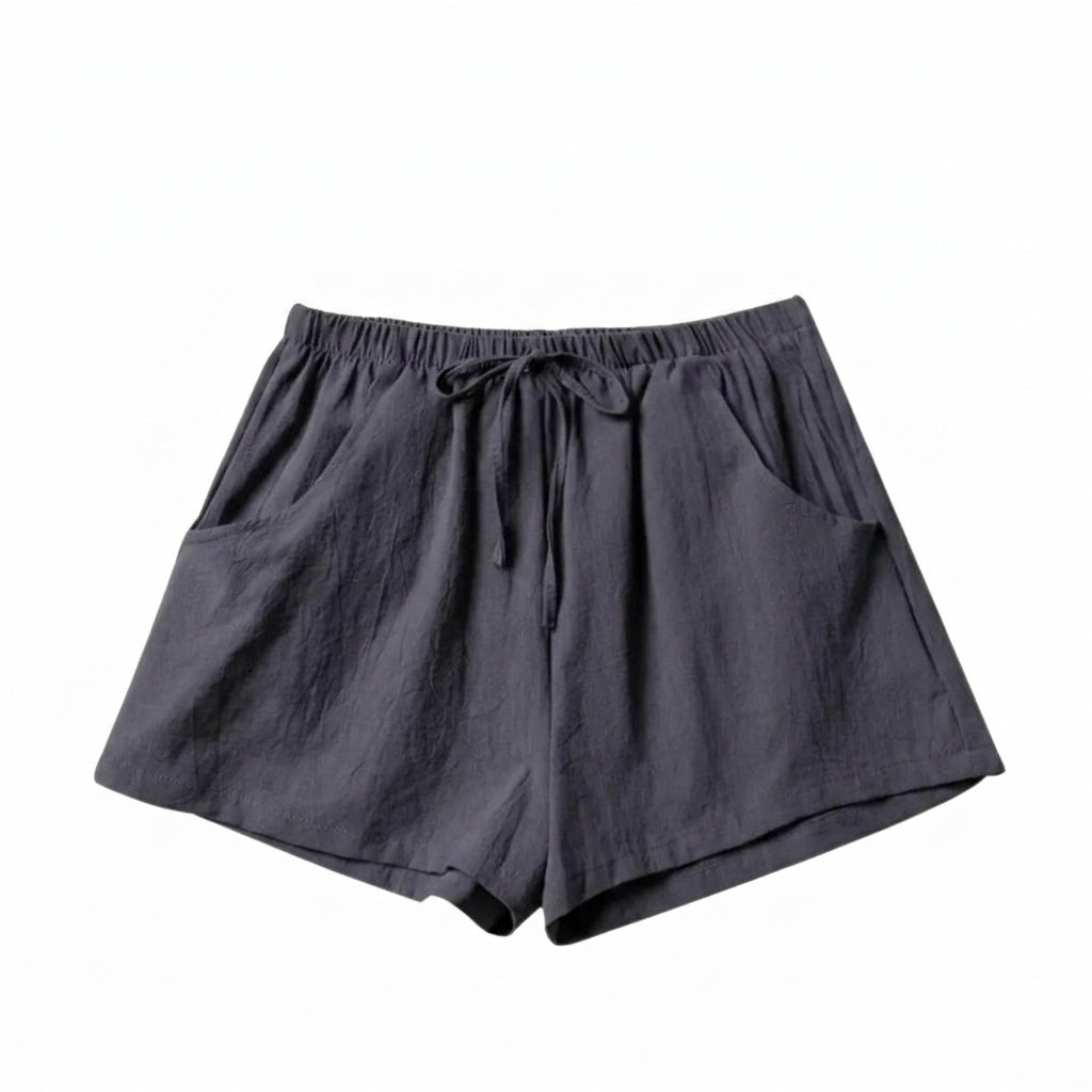 Mujer Pantalones cortos con cintura elástica y cordón ajustable-Shorts for women-Casaluzia