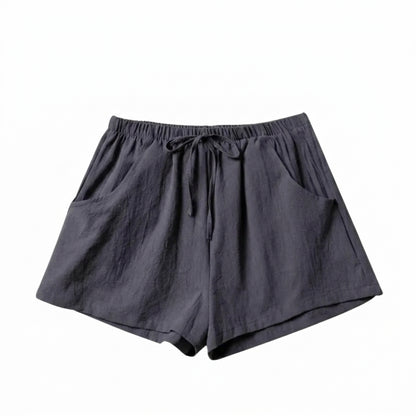 Mujer Pantalones cortos con cintura elástica y cordón ajustable-Shorts for women-Casaluzia