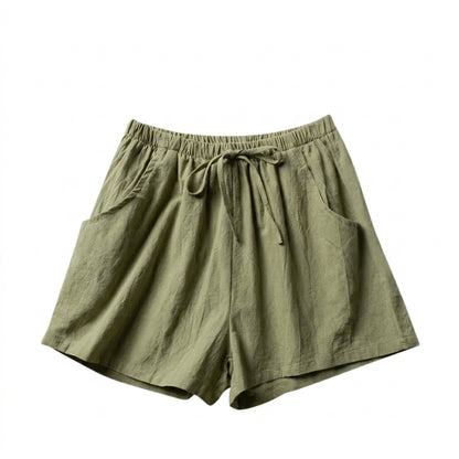 Mujer Pantalones cortos con cintura elástica y cordón ajustable-Shorts for women-Casaluzia