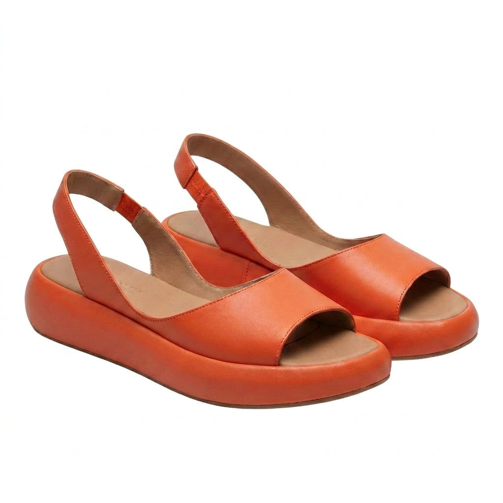 Mujer Sandalias de Plataforma con Puntera Abierta y Tira Trasera Elástica-Footwear for women-Casaluzia