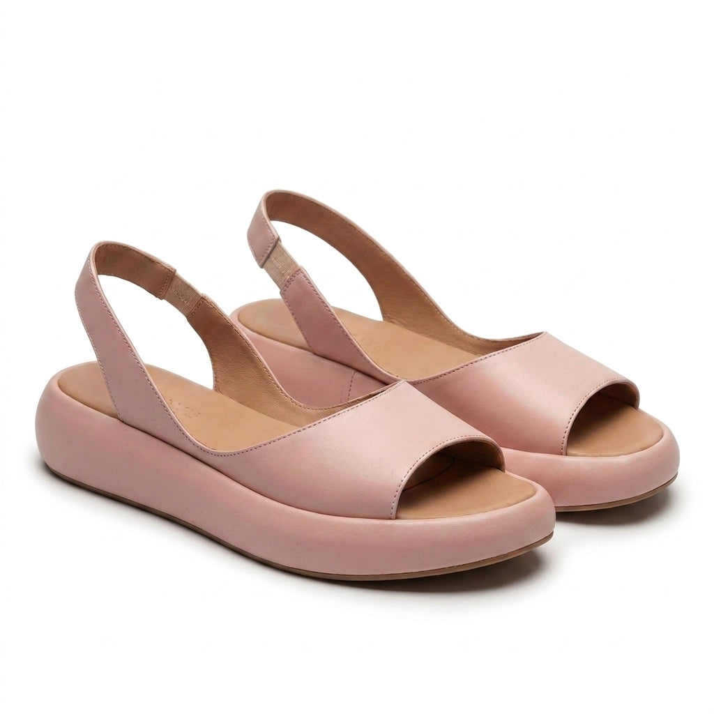 Mujer Sandalias de Plataforma con Puntera Abierta y Tira Trasera Elástica-Footwear for women-Casaluzia