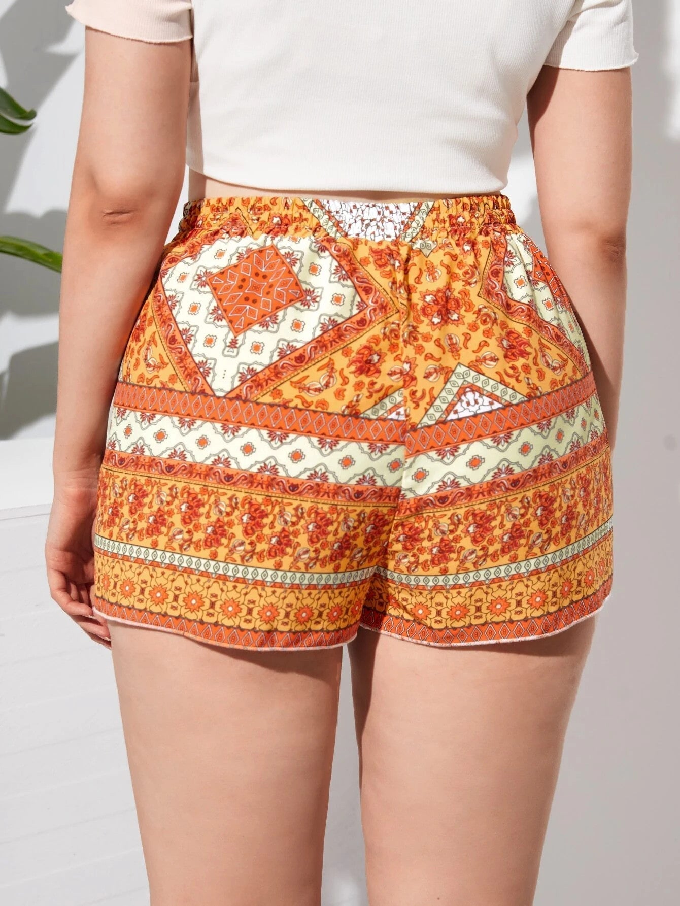 Mujer Shorts Estampados con Cintura de Cordón-Shorts for women-Casaluzia