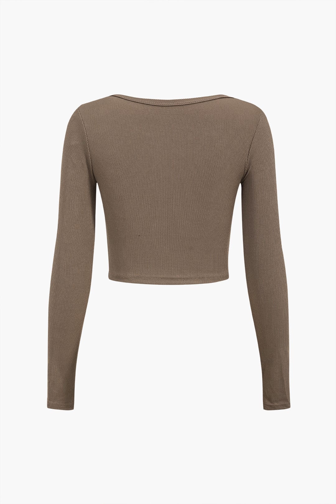 Mujer Top de manga larga con abertura asimétrica y botones-Tops for women-Casaluzia