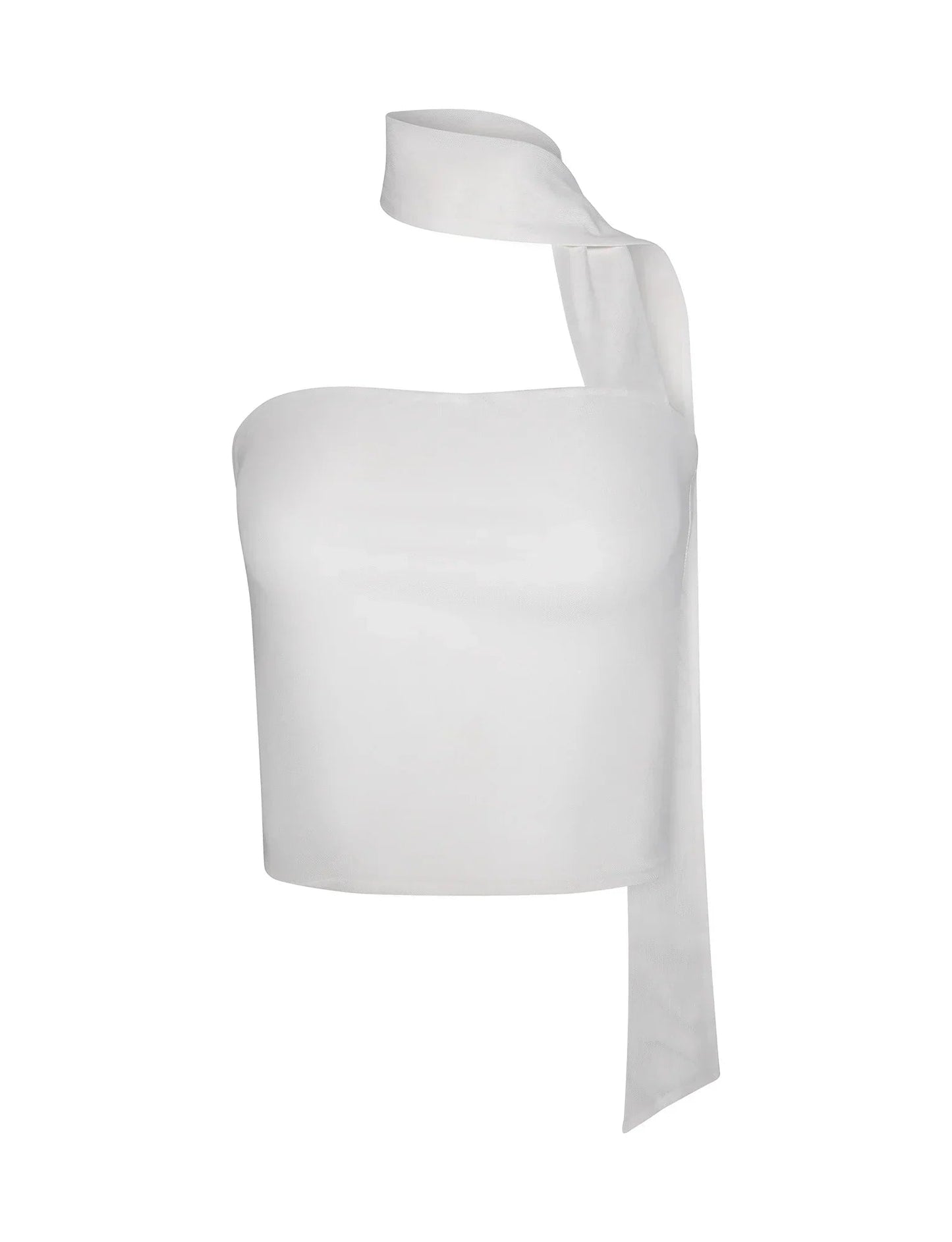 Mujer Top de Un Solo Hombro con Banda en el Cuello-Tops for women-Casaluzia