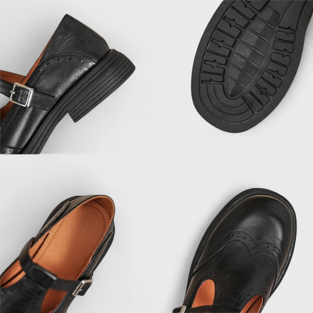 Mujer Zapatos con correa en T y detalles brogue-Shoes for women-Casaluzia