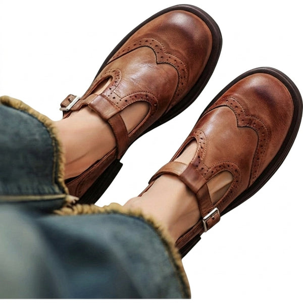 Mujer Zapatos con correa en T y detalles brogue