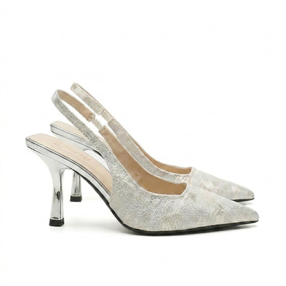 Mujer Zapatos de Tacón Destalonados con Punta Fina y Tacón Metálico-Footwear for women-Casaluzia