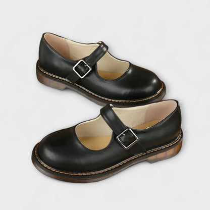 Mujer zapatos Mary Jane con correa de hebilla y costuras en la suela-Footwear for women-Casaluzia