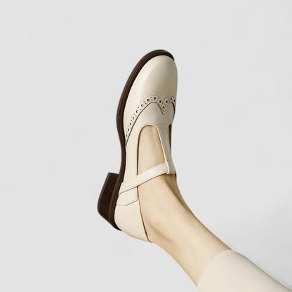 Mujer Zapatos Mary Jane con detalle de brogue y correa en T-Footwear for women-Casaluzia