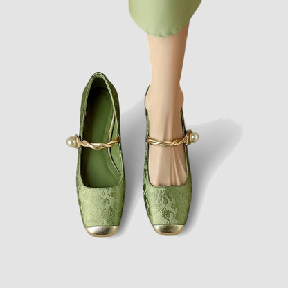 Mujer Zapatos Mary Jane con Puntera Cuadrada y Tacón con Incrustaciones-Footwear for women-Casaluzia