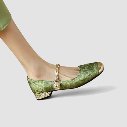 Mujer Zapatos Mary Jane con Puntera Cuadrada y Tacón con Incrustaciones-Footwear for women-Casaluzia