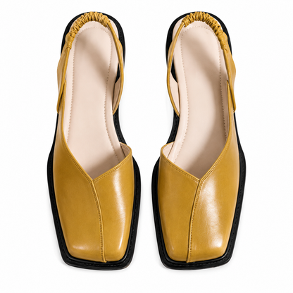 Mujeres Zapatos Planos con Correa Trasera y Punta Cuadrada-Footwear for women-Casaluzia