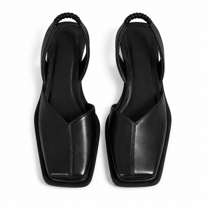Mujeres Zapatos Planos con Correa Trasera y Punta Cuadrada-Footwear for women-Casaluzia