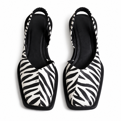 Mujeres Zapatos Planos con Correa Trasera y Punta Cuadrada-Footwear for women-Casaluzia