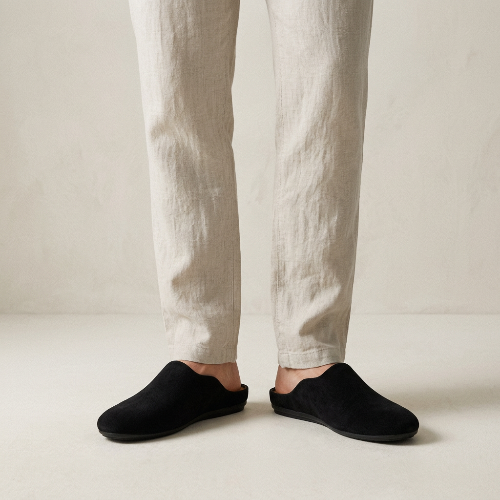 Mules de ante para hombre con detalle de tachuelas metálicas-Footwear for men-Casaluzia