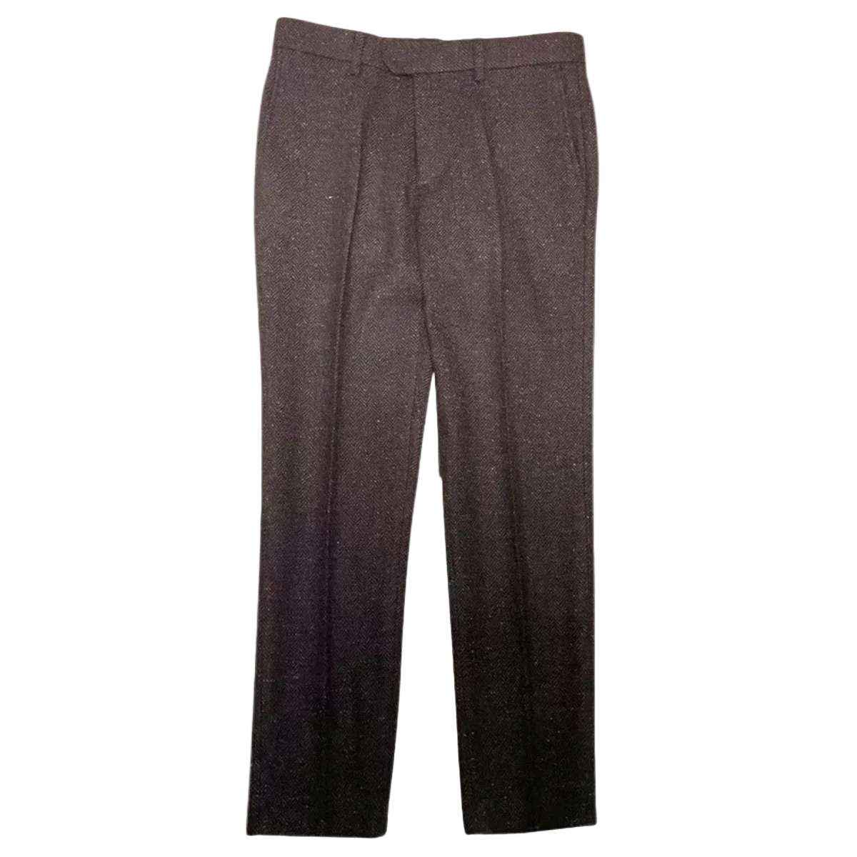 Pantalón de Hombre de Corte Recto con Patrón Espiga y Pliegues-Pant for Men-Casaluzia