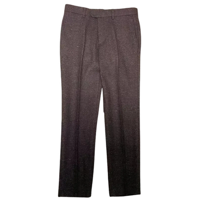 Pantalón de Hombre de Corte Recto con Patrón Espiga y Pliegues-Pant for Men-Casaluzia