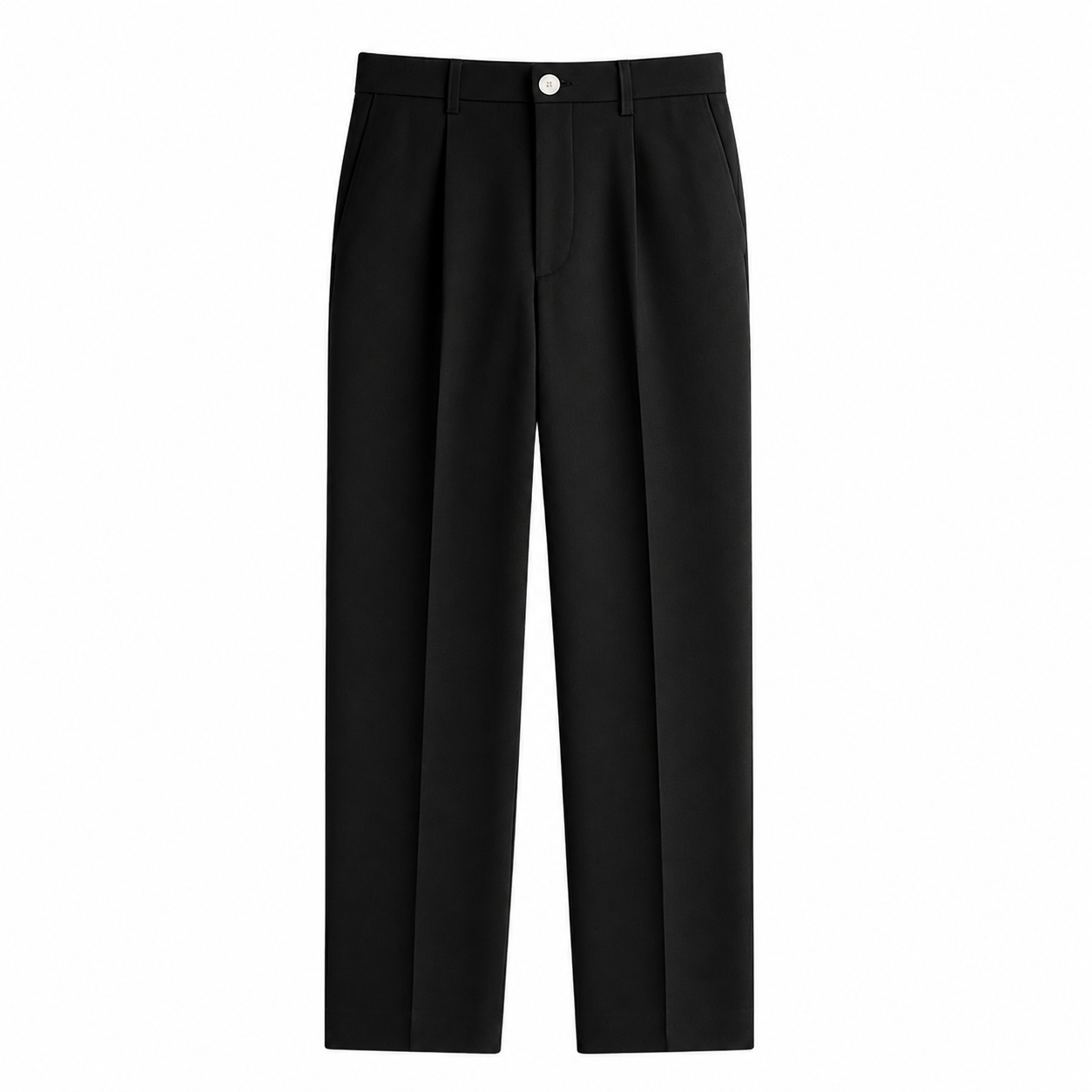 Pantalón de hombre de corte recto con pliegues frontales y cierre de botón-Pant for Men-Casaluzia