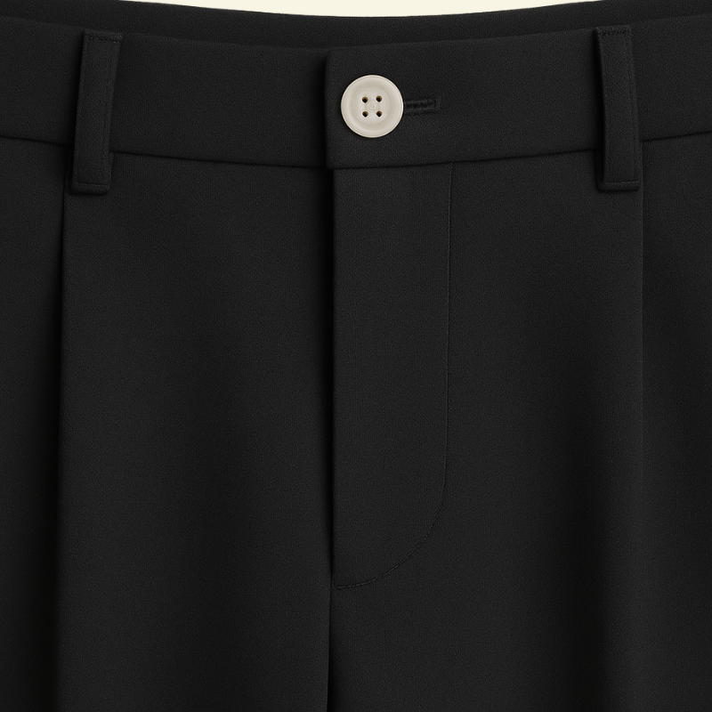 Pantalón de hombre de corte recto con pliegues frontales y cierre de botón-Pant for Men-Casaluzia